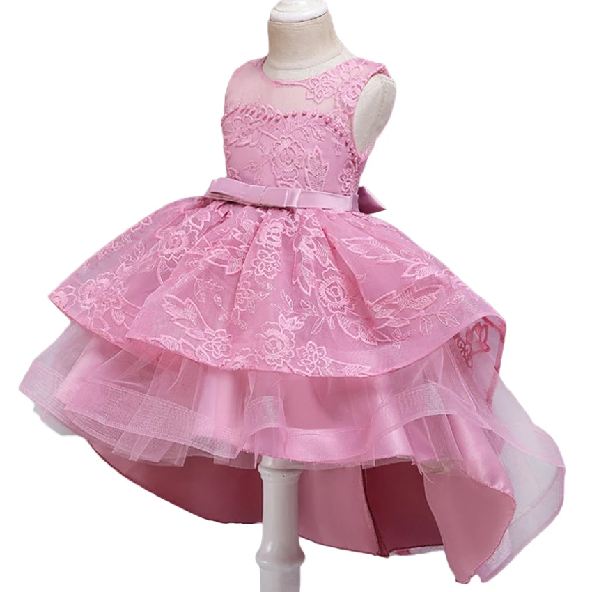 Детское вечернее платье кружевное свадебное платье с цветочным узором для девочек бальное платье для выступлений, детское платье принцессы с вышивкой для детей 6, 8, 10, 12 лет