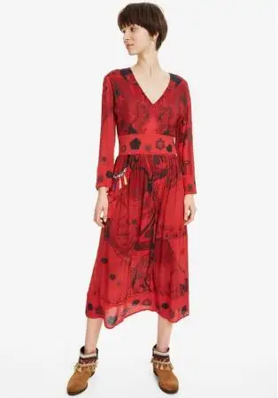 21 Испанское DEG асимметричное платье desigual - Цвет: 21