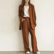 Women Two Piece Sets Autumn Fashion Long Sleeve Coat and Wide Legs Long Pants Office Lady Causal Korean Tops Trousers Suits Women Two Piece Sets Autumn Fashion Long Sleeve Coat and Wide Legs Long Pants Office Lady Causal Korean Tops Trousers Suits