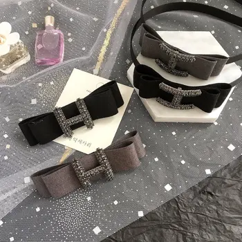 

New Full Rhinestone Letter H Fabric Spring Clips Headbands Cute Headwear for Girl Women Hair Accessories Wholesale