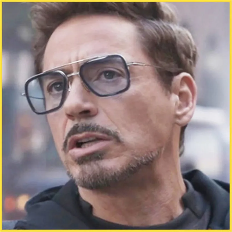 Lentes Tony Stark lentes de sol hombre Sunglasses Glasses Vintage Sun Glasses gafas de sol hombre oculos de masculino