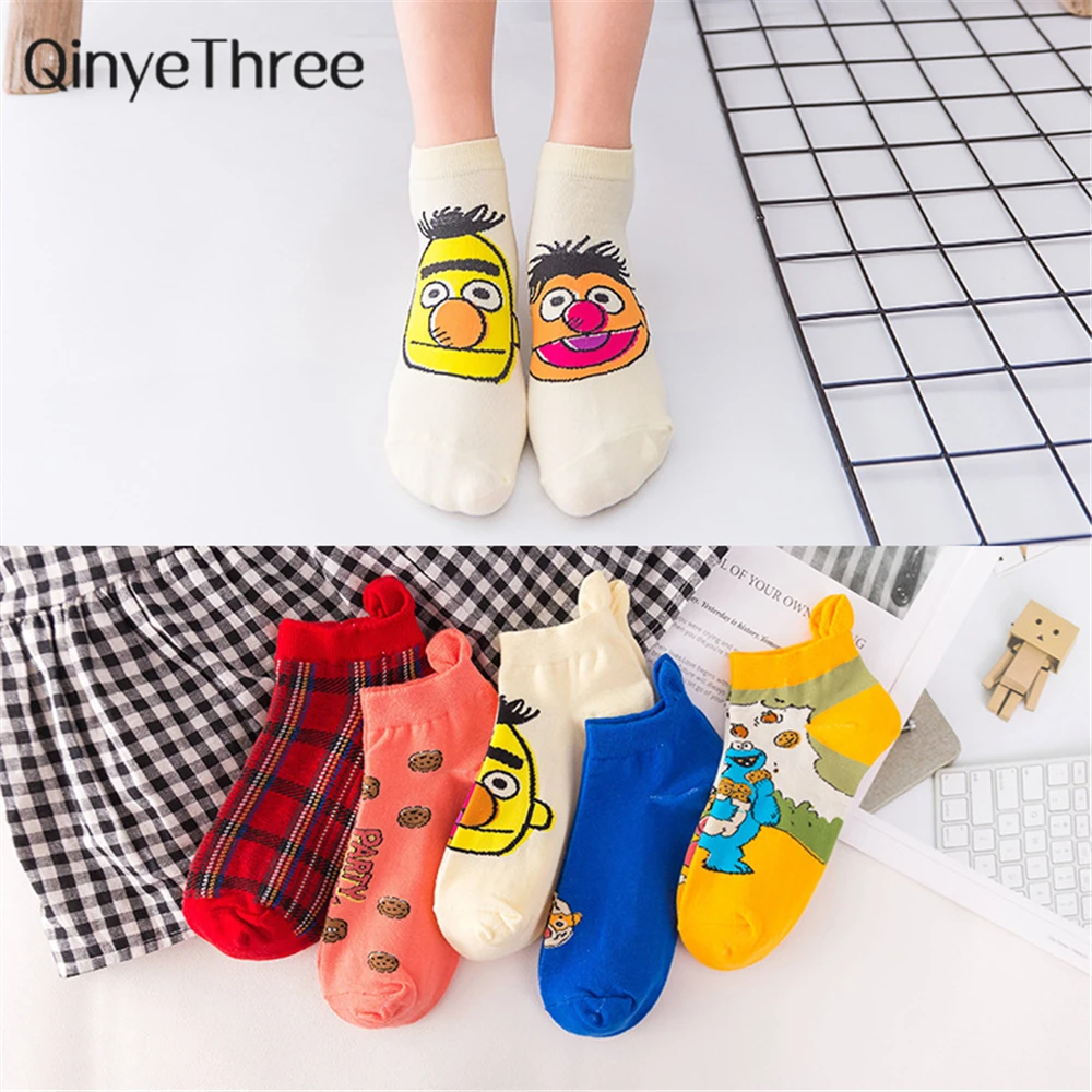 Harakuju women cute cartoon individuality short socks unisex funny hipster Christmas Halloween gift socks