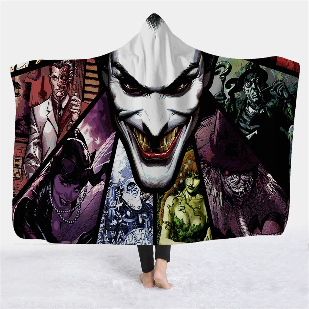 Horror Movie Character Hooded Blanket for Adult Gothic Air conditioning