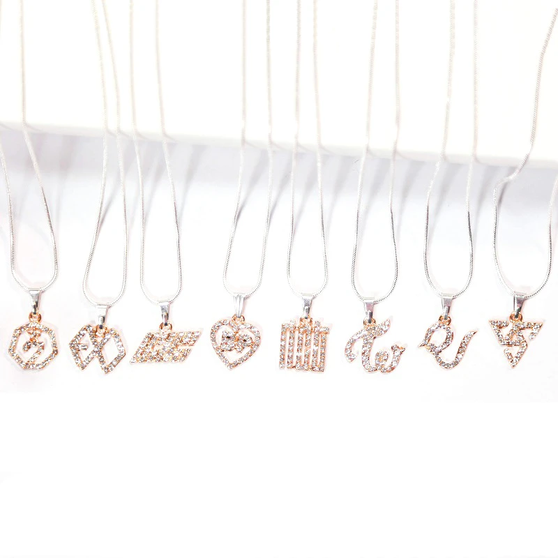 21 New Kpop Groups Pendant Necklace 17 Red Nct Got7 Twice Ikon Rhinestone Logo Pendant Earring Phone Chain Jewelry For Fans Aliexpress Jewelry Accessories