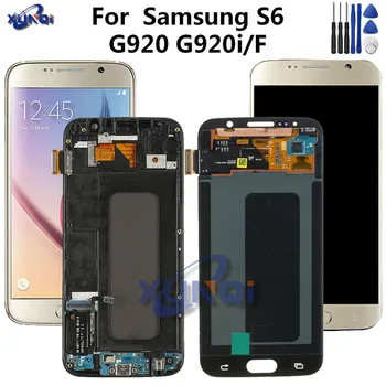 

For SAMSUNG GALAXY S6 LCD G920 G920F Display Touch Screen Digitizer Replacement Frame For Samsung S6 Display g920f lcd