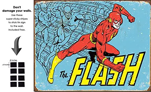 The Flash Shop72 жестяная вывеска Marvel серия комиксов Железный человек супергерой металлическая жестяная вывеска Ретро Винтаж без повреждений на стену - Цвет: The Flash