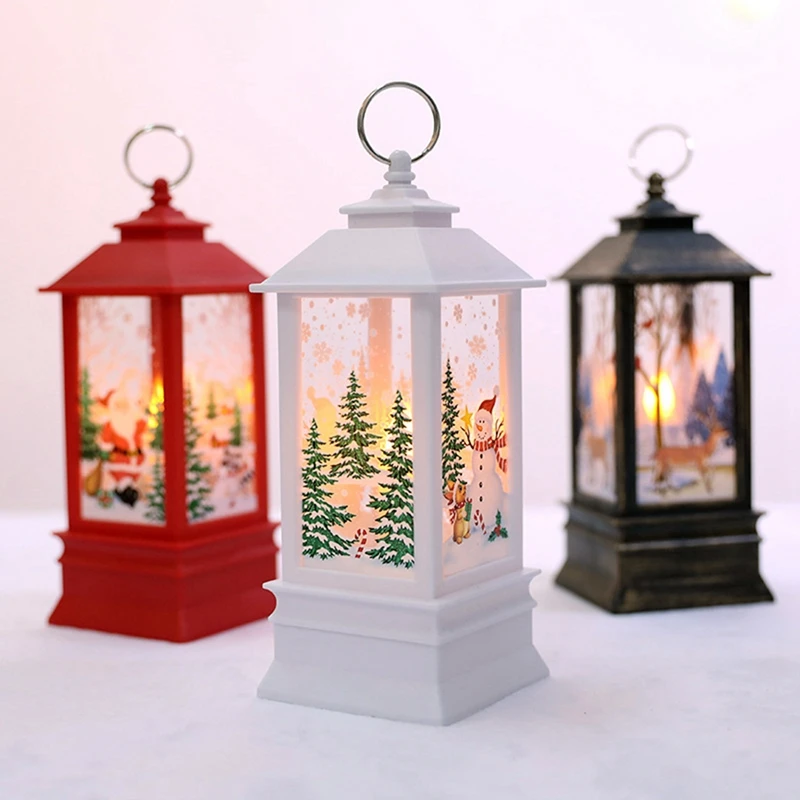 

Santa Claus Snowman Lantern Light Merry Christmas Decor for Home Christmas Tree Ornament Xmas Gifts Navidad 2021 New Year 2022