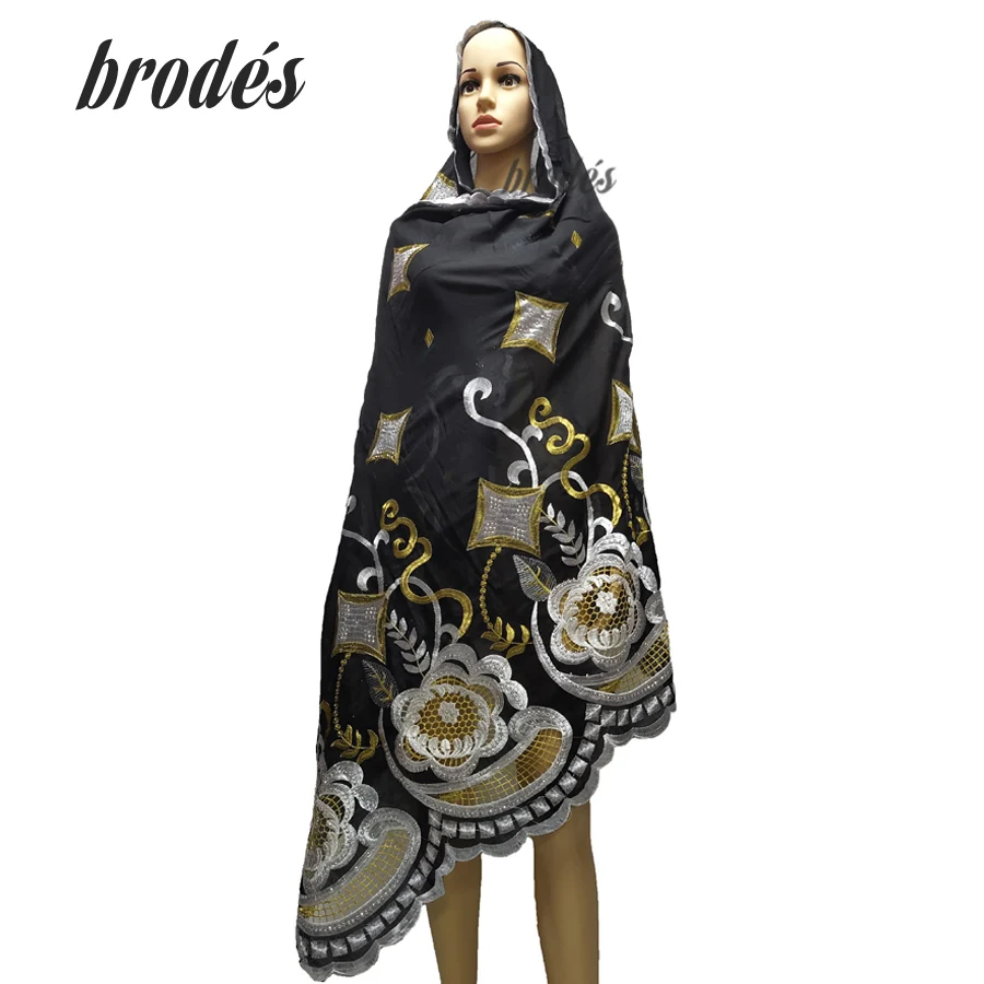 Новые африканские женские шарфы, мягкий хлопковый шарф, мусульманский шарф больших размеров для шалей
