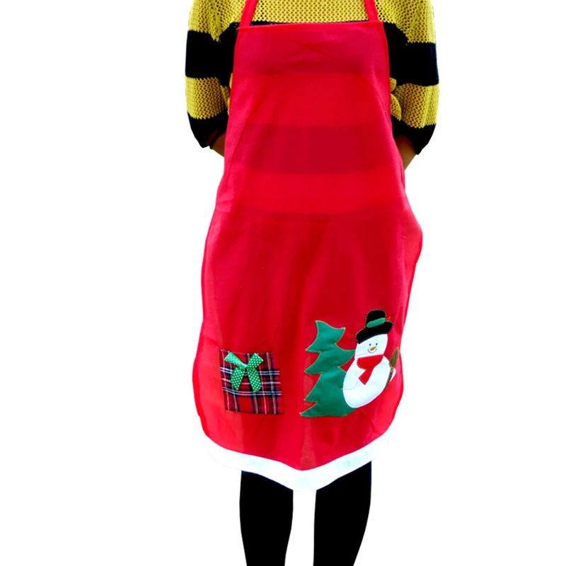 Рождественский снеговик/перчатки напечатанный кухонный фартук, приготовление пищи выпечки красный фартук