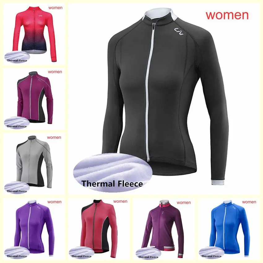 

2019 Pro team women Cycling Jackets Winter Thermal Fleece Jersey Bicycle Cycling Warm MTB Bike Clothing U91816