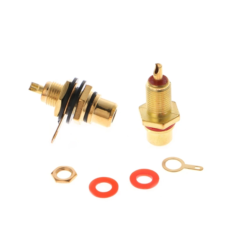 

1 Pair RCA Female Socket Connector Chassis Panel Mount Adapter Audio Terminal Plug