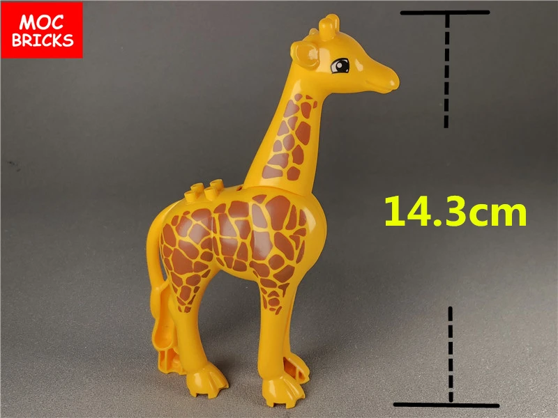 Giraffe Блоки животных: Акула, змея, кошка, обезьяна, свинья, лошадь, кролик, рыба, медведь, мышь, паук, курица, жираф, омары, игрушки DIY, детские куклы, подарки - Цвет: Giraffe