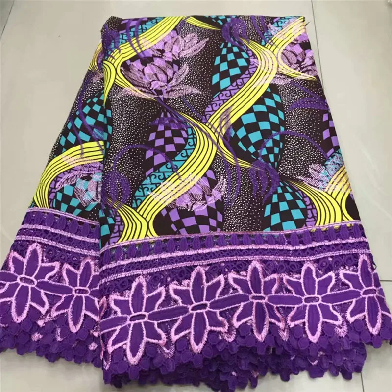 Популярный дизайн модное хлопок водорастворимые кружева ткани смесь Анкара воск вышивка Африка воск кружевная ткань для платья! AE-3679 - Цвет: 1