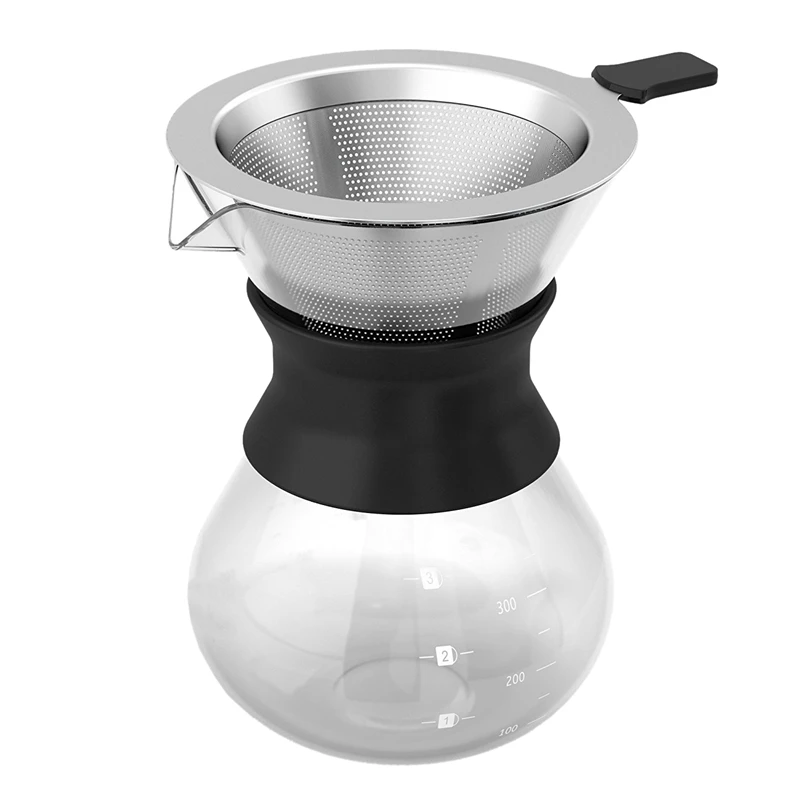 Pour Over Brewer-Unlock Flavor with Paperless Filter and Carafe Elegant Coffee Dripper Pot | Дом и сад