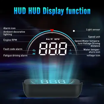 

Universal Car HUD Head Up Display OBD2 II Over Speed Warning Speedometer Projector Auto Accessories 2019 New M8 Smart Head-up