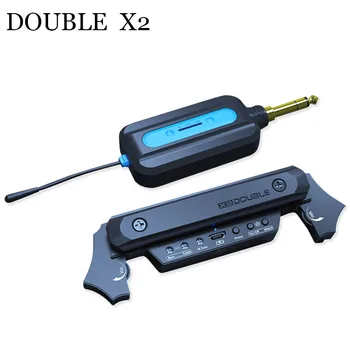 DOUBLE X2 Wireless Soundhole Pickup with Receiver Microphone 50M Transmission for 80-120mm Sound-hole Acoustic Guitar Pickups hot 5x sound hole pickup for acoustic guitar with tone volume control