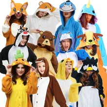 Pyjama pour femme adulte, vêtement de maison, chien, loup, ours, poussin, cerf, carotte, Narwhal, corbeau, requin, âne, Kigurumi 