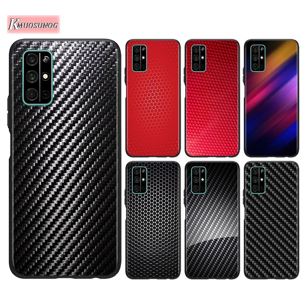 Черный чехол из углеродного волокна Venom для Huawei Honor 30 20S Pro 10i 9C 9A 9S 9X 8X 10 9 Lite 8 8A 7A