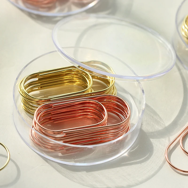 

20 Pieces Paper Clip Set Gold and Rose Gold Metal Paper Clips Bookmark Card Notes Page Holder Bookmarks office accessories