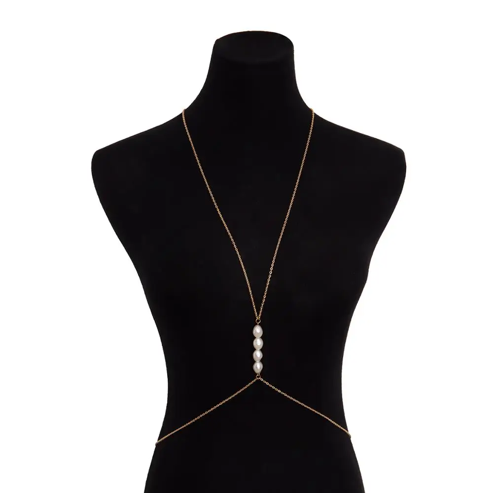 Simple Style Beach/Party Necklace with Belly Body Chain Fashion Sexy Copper Sequins Body Jewelry for Women