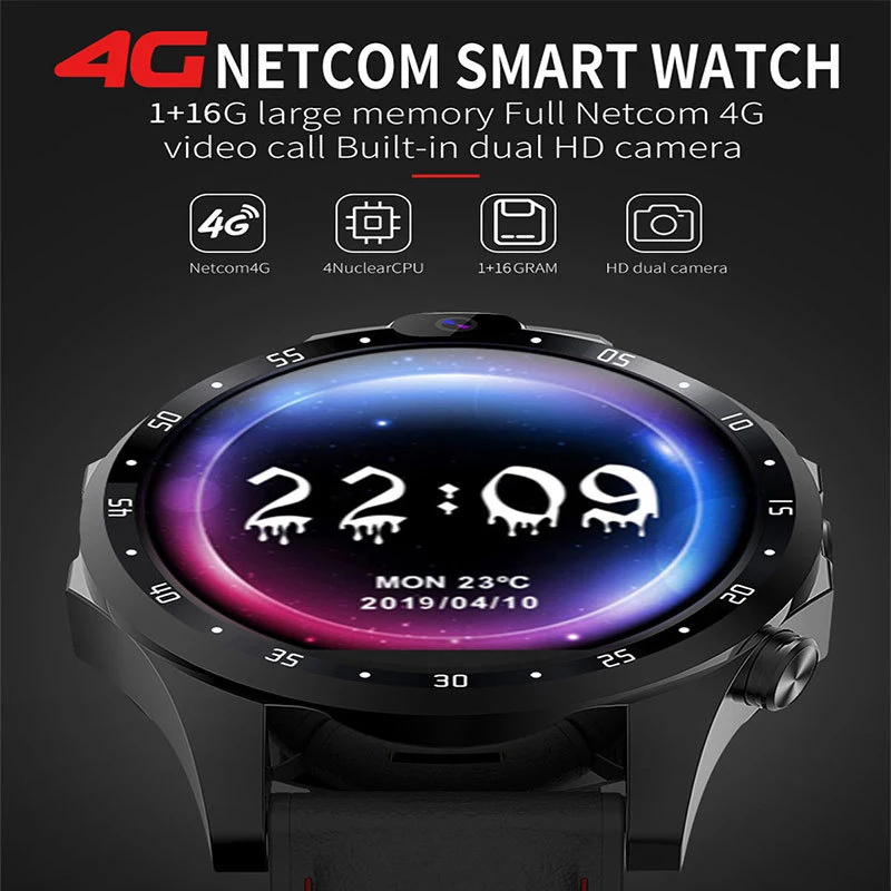 4G Internet access Smart Watch With video 3+32G GPS Heart rate Monitor ECG Blood Pressure IP68 Wrisatband SmartWatch