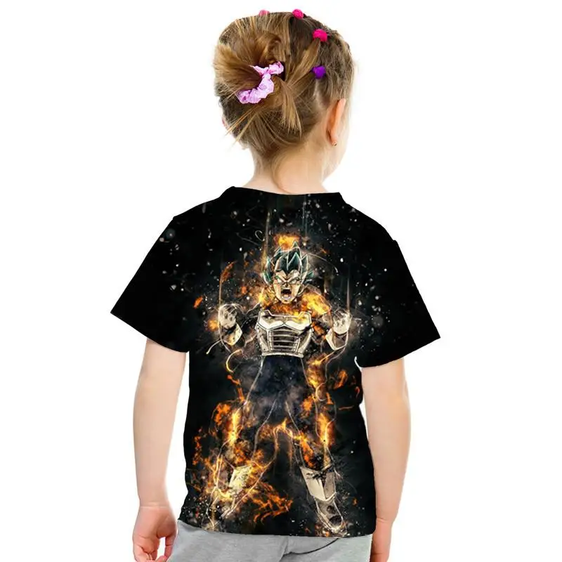 Крутая Детская футболка с принтом в виде Dragon Ball Z Goku Saiyan, модные топы с короткими рукавами для мальчиков и девочек