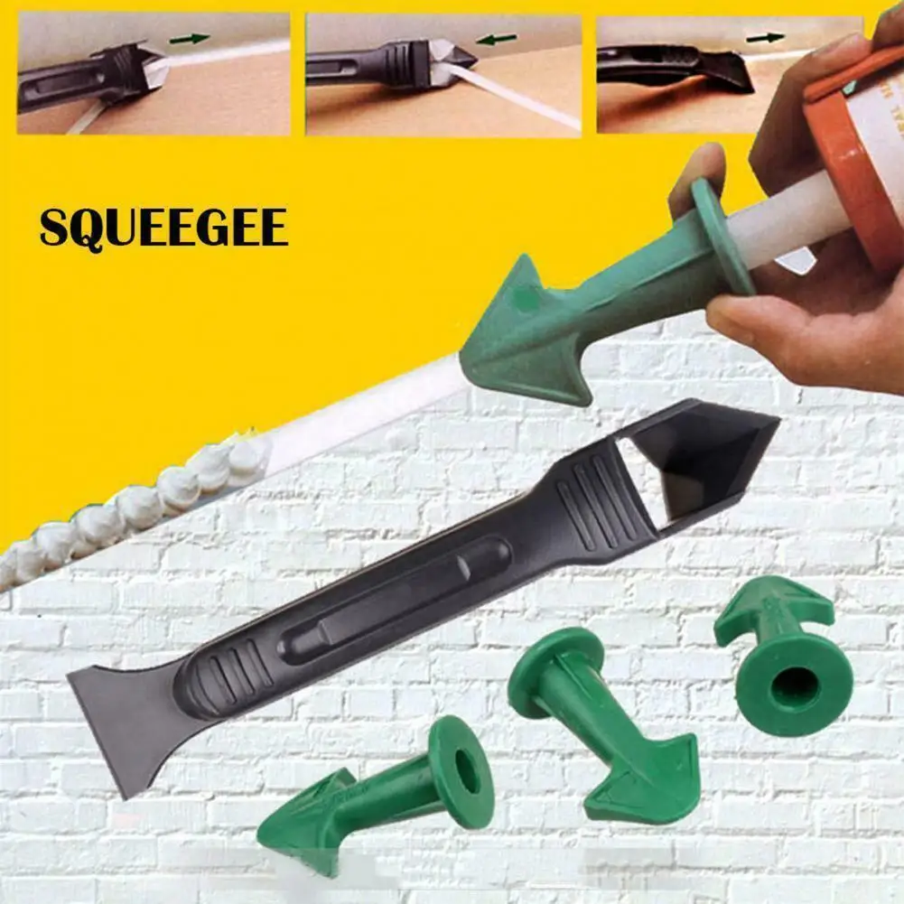 Caulking Tools Caulking Gun Nozzles Caulk Cap Caulking Nozzle Sealant Tool Kit Reusable Silicone Caulk Nozzles Plastic Scraper Set Sealing Caulking Sealant Tool Kit Rubber Trowel Nozzle Floor Finishings Tool