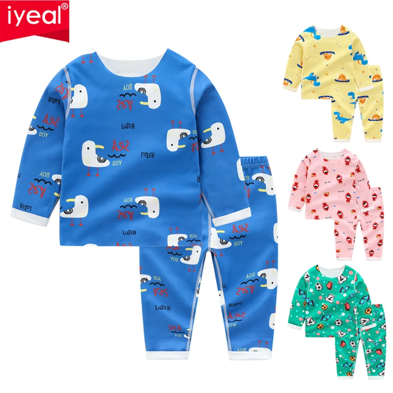 IYEAL/пижамные комплекты для маленьких детей мягкий хлопковый Пижамный костюм с рисунком мальчиков Пижама