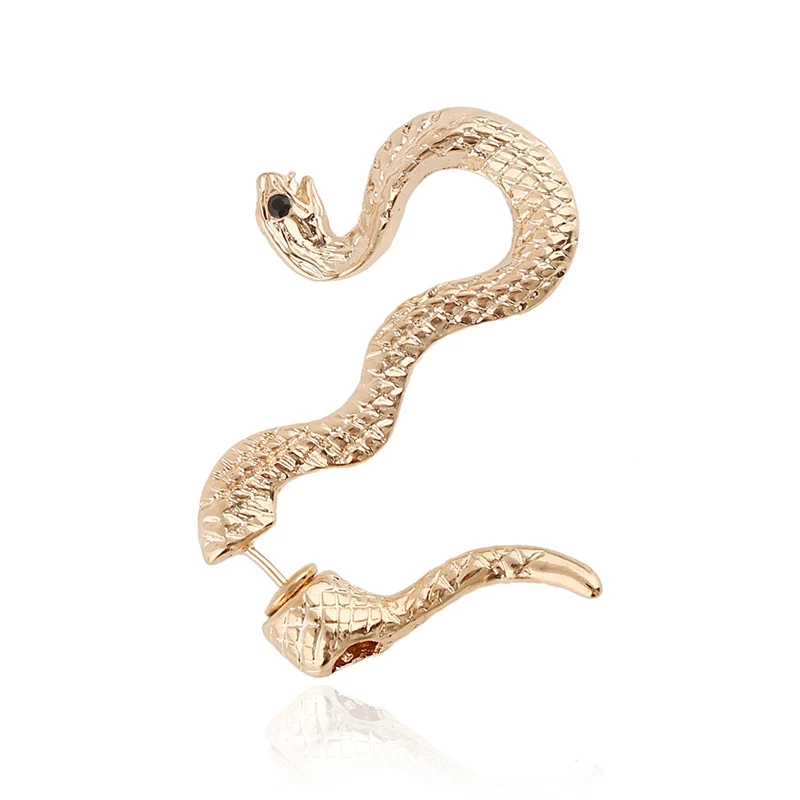 Модные Преувеличенные длинные серпантиновые серьги-гвоздики с кисточкой в виде змеи, серьги с полудрагоценным камнем для женщин, ювелирное изделие, подарок - Окраска металла: Gold 02