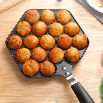 

Durable Kitchen Tools 18 Holes Easy Clean Anti Scalding Cooking Tool Gas Stove BBQ Accessory Takoyaki Pan Non Stick Restaurant