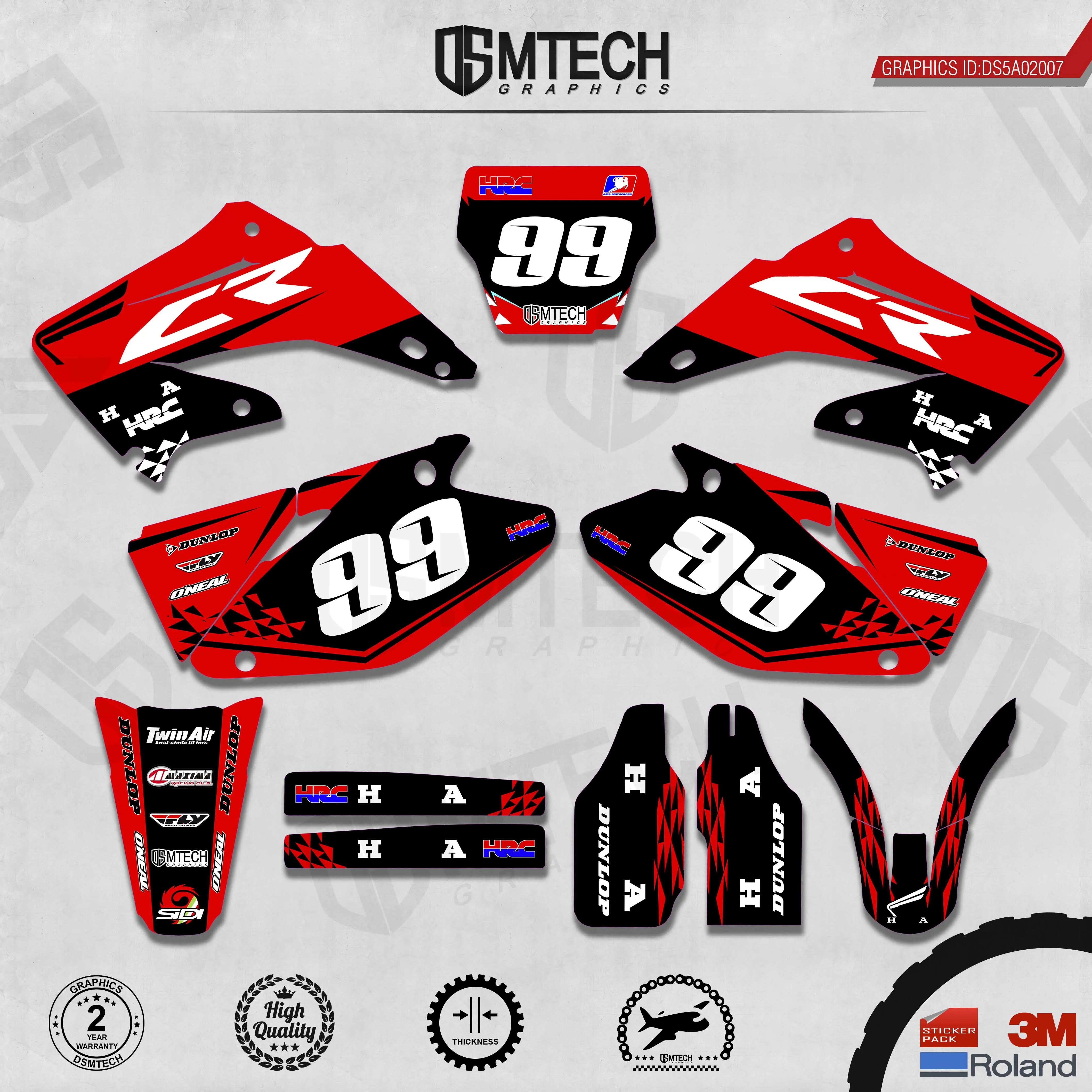 DSMTECH Customized Team Graphics Backgrounds Decals 3M Custom Stickers For 2002-2004 2005-2007 2008-2010 2011-2012 CR125-250 007 коврики eva skyway mazda 5 2005 2010 s01705291