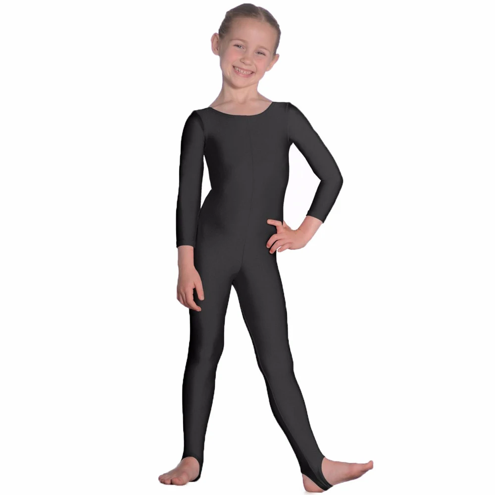 SPEERISE Girls Long Sleeve Red Dance Unitard Kids Stirrups Catsuits Spandex Gymnastics Leotards Dancewear cosplay costume,girls gymnastics leotard