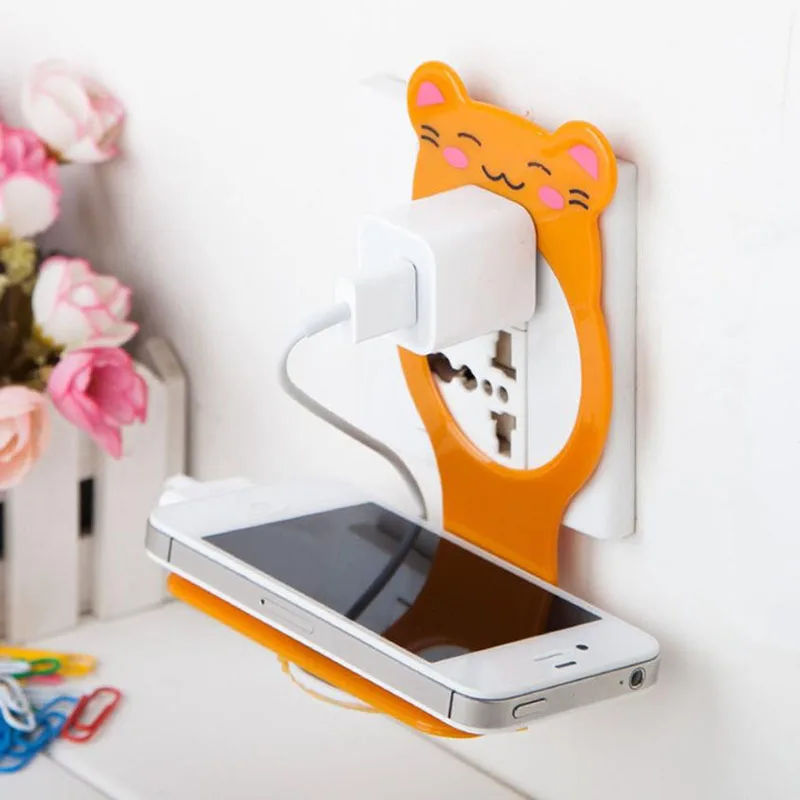 

Phone Charging Shelf Hanging Mobile Phone Holder Collapsible Multifunction Cartoon Bracket Charging Stand Portable Storage Rack