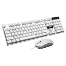 Комбинированная оптическая универсальная настольная офисная эргономичная домашняя ABS красочная Радужная подсветка игровая Проводная клавиатура и мышь комплект портативный