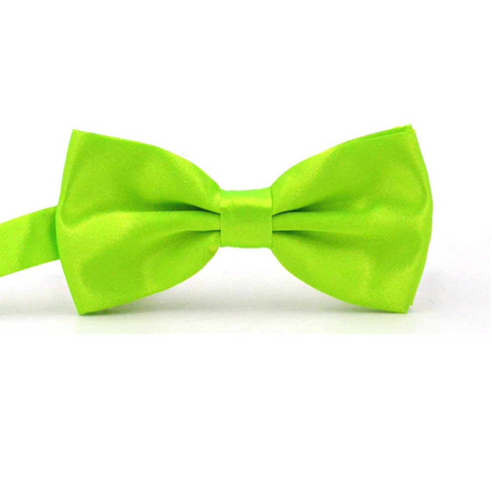 Fluo green Одноцветный двухслойный галстук-бабочка для мужчин и мальчиков, мужской модный деловой Свадебный галстук-бабочка, подходит для мужчин, аксессуары для рубашки - Цвет: Fluo green