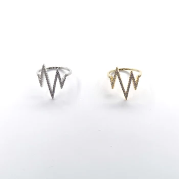 

LONDANY Fashion pop lightning geometric ring female student micro-set zircon ring