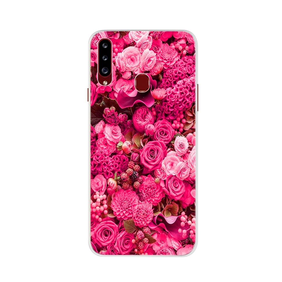 Модные цветы чехол для samsung Galaxy A20s чехол мягкий чехол на заднюю панель телефона чехол для на samsung A20s 20s A207 A207F SM-A207F - Цвет: Слоновая кость