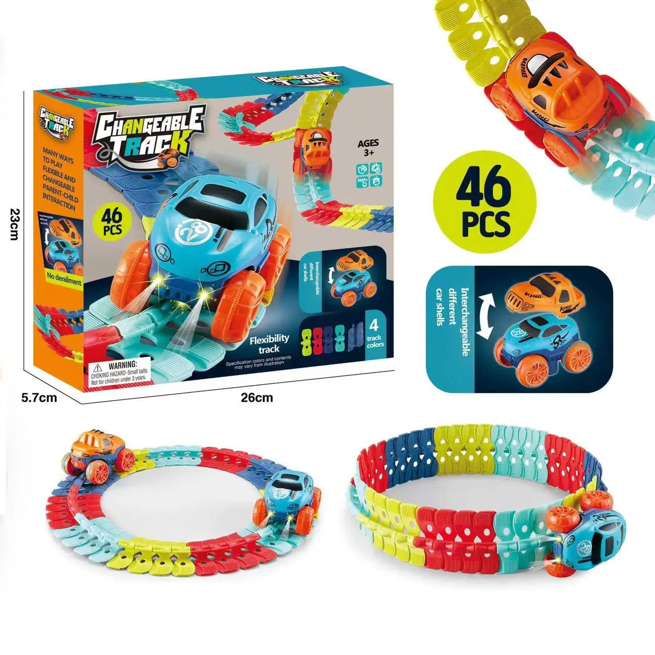 

2022 new puzzle Toys Flexible Assembly Track Electric Light Railcar flexibility track Built-up toy for Children's gifts