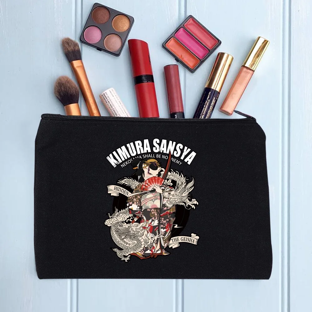 Casual Women's Cosmetic Bag Zipper Makeup Bag Female Handbags Black Pencil Cases Female Cosmetic Cases
