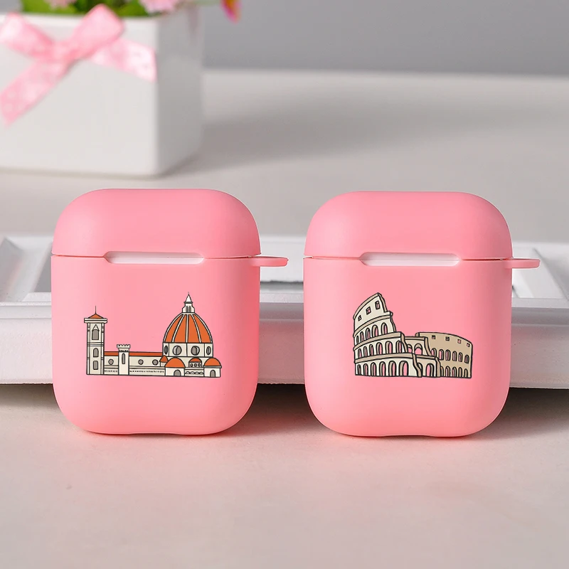 

Soft Cartoon Case For Airpods Case for Air Pods 1 2 Cover Bluetooth Wireless Hot Pink Earphone Protective Case On For Airpods