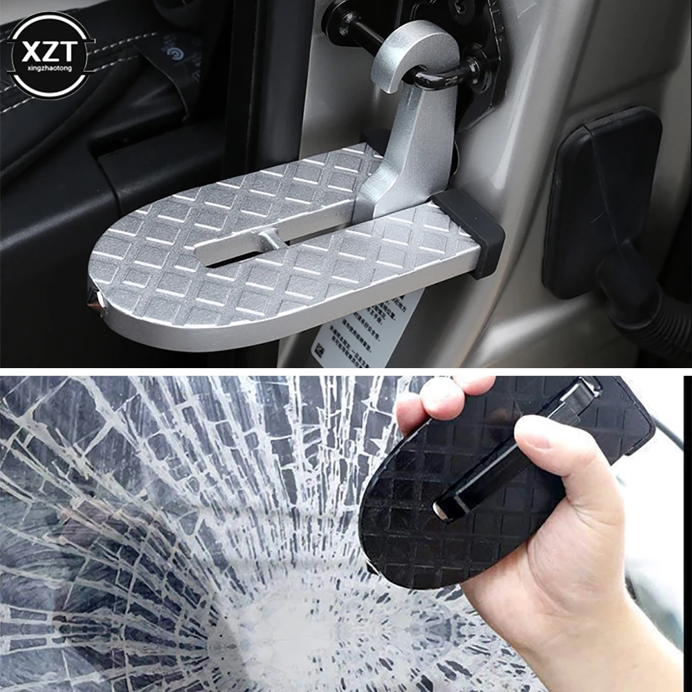 Pedal de paso de puerta de coche plegable, Universal, Auto, equipaje de  techo, escalera, enganchado, clavijas de pie, martillo de seguridad,  accesorios de coche - AliExpress