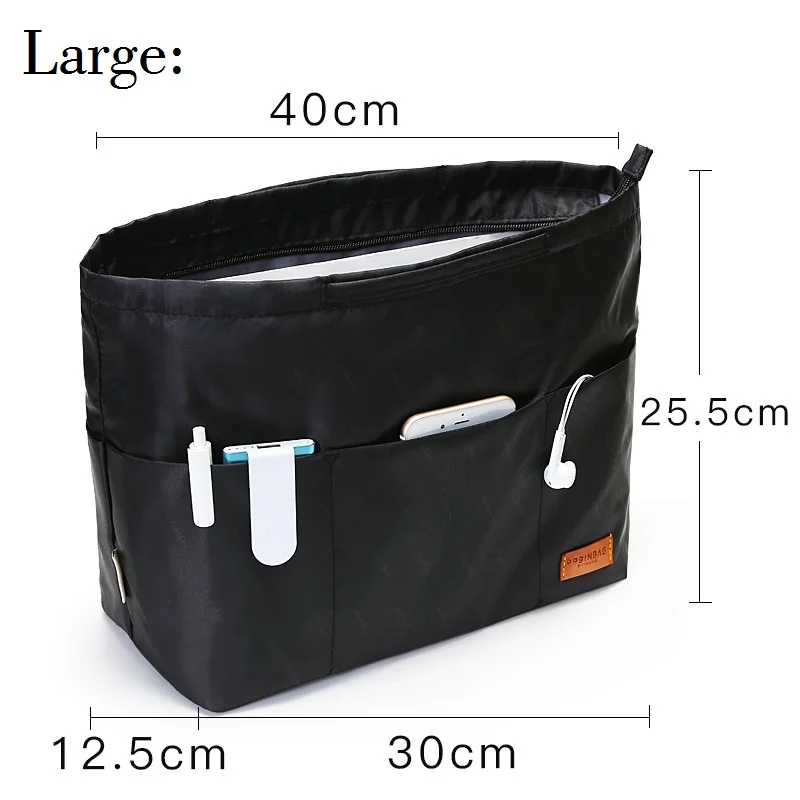 Black Organizer Bag with Multi Pockets Purse Organizer Bag with  Compartments Handbag Inserts Compartment Separators|organizer bag|bag  organizerpurse organizer bag - AliExpress