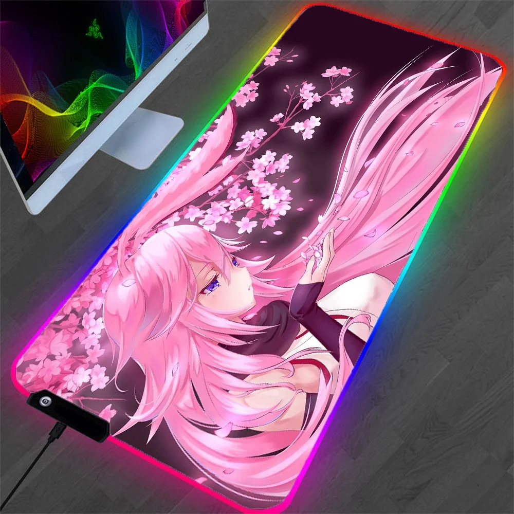

rgb anime girl Japanese cherry blossom large mouse pad office keyboard deskmat of gaming accessories notebook mousepad