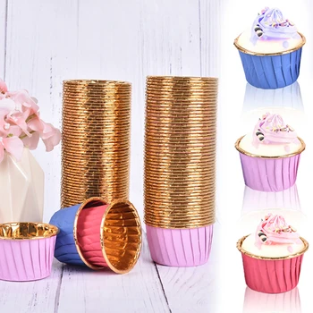 

50 Pcs Cake Paper Cups Muffin Cupcake Liner Cake Wrappers Baking Cup Tray Case Party Supplies