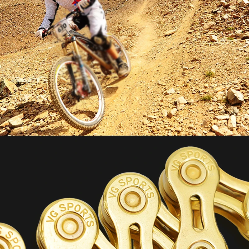 VG SPORTS For 8/9/10/11 Speed Bike Chain MTB Road Racing Bicycle Hollow / Half-hollow 116L Cycling Chain Accessories