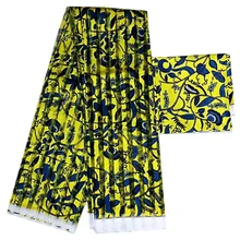 Африканский Воск Анкара ткань желтая органза шелк воск новейший дизайн шелк органза ткань Африканский Воск стиль для женщин платье