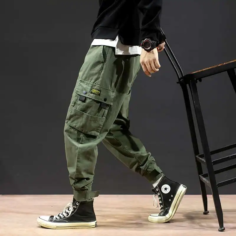 ins, японские брюки карго с карманами, мужские Цветные Лоскутные повседневные штаны для бега, модные тактические брюки, Harajuku, уличная одежда, S-3XL - Цвет: Темно-серый