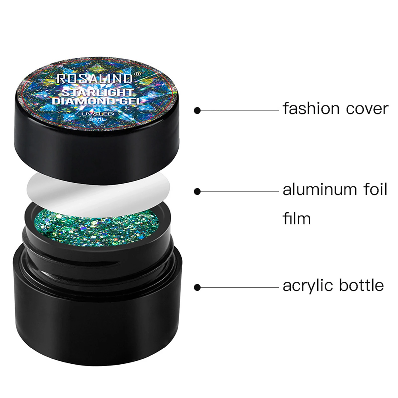 Алмазный гель для ногтей Блестящий яркий цветной отмачиваемый УФ светодиодный