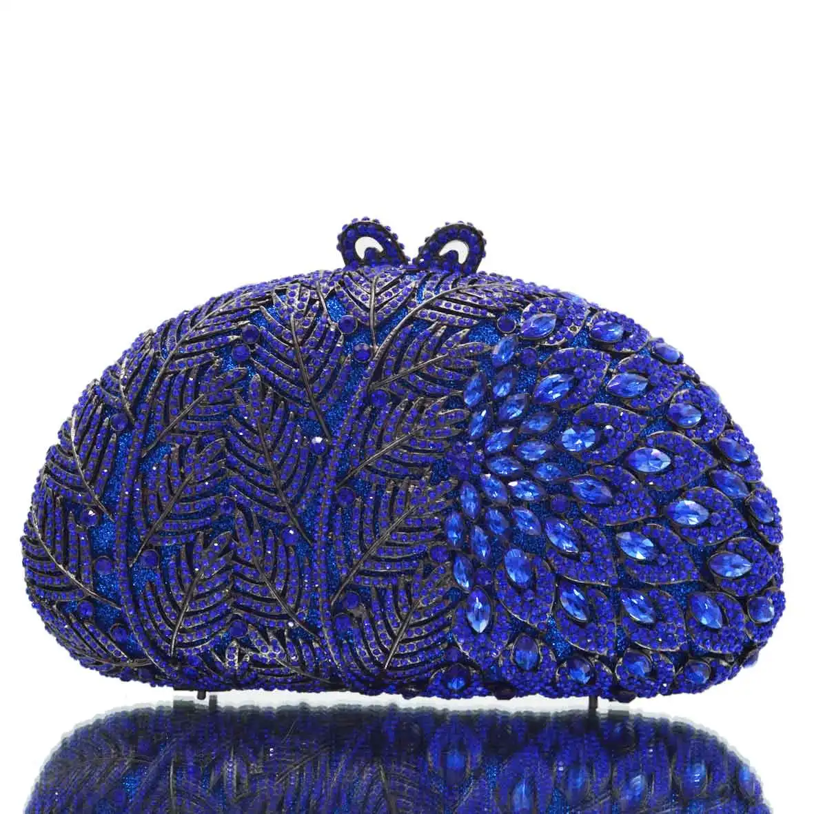 

Luxury Blue Crystal Party Handbags Leaf Designer Women Prom Dinner Bags Diamond Clutch Bags A125
