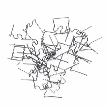 

100pcs Staples Pre-cut 0.8mm Flat Plastic Stapler for Welder Silver Wave Hot Staples Useful Portable Practical